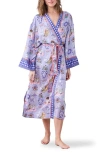 Printfresh Satin Robe In Purple
