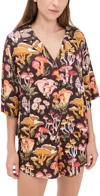 Printfresh Satin Sweet Dreams Set Mushroom Medley/truffle In Black