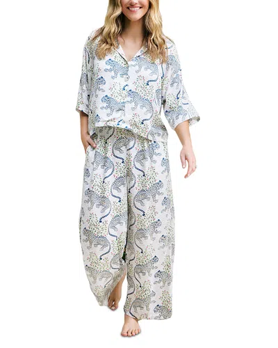 Printfresh Satin Wildest Dreams Pants Pajama Set In Gray