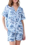 Printfresh Short Organic Cotton Pajamas Set In Blue