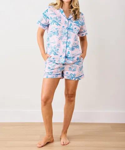 Printfresh Short Pajama Set In Blush In Pink