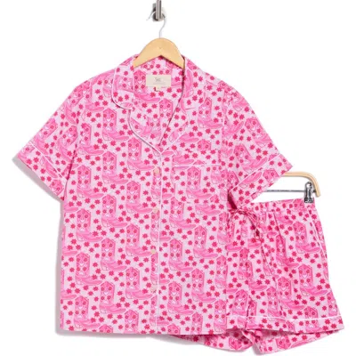 Printfresh Short Pajamas 2-piece Set In Party Pink