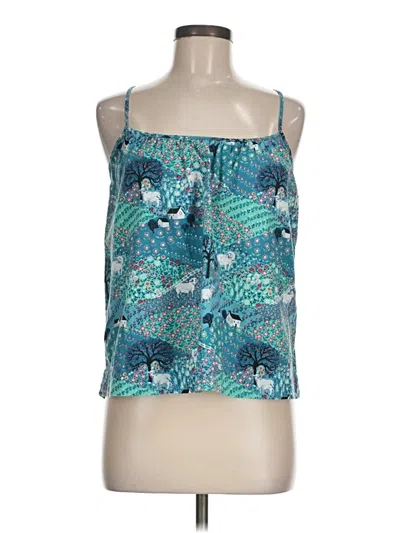 Pre-owned Printfresh Sleeveless Top Blue Halter Neckline Tops