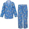 Printfresh Tiger Queen Long Sleep Set Cornflower In Blue