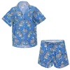 Printfresh Tiger Queen Short Sleep Set Cornflower In Blue