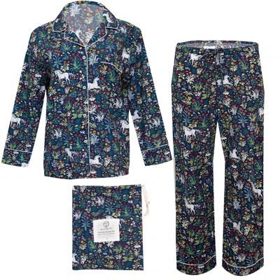 Printfresh Unicorn's Garden Long Set Indigo