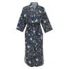 Printfresh Unicorn's Garden Robe Indigo In Blue