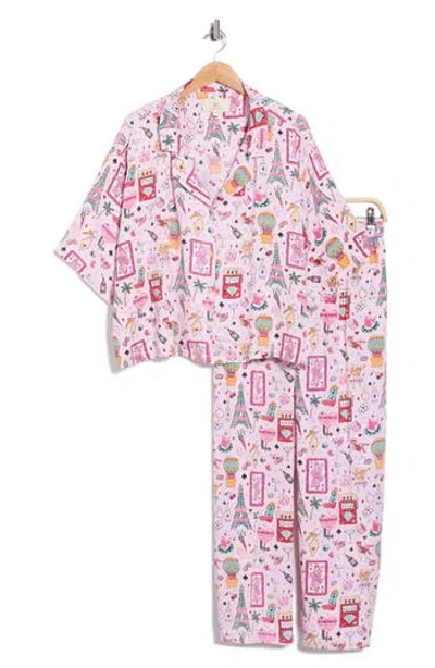 Printfresh Wildest Dreams Satin Pajamas In Lucky Pink