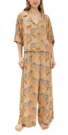 Printfresh Wildest Dreams Sleep Set Satin Modal Bagheera/tobacco In Satin Modal Bagheera/tobacco