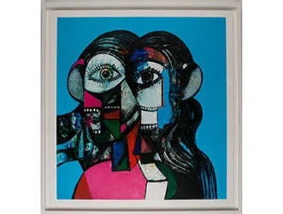 Pre-owned Prints Prismatic Head Composition In Multi