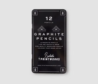 Printworks 12 Colour Pencils - Graphite In Black