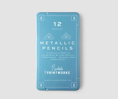 Printworks 12 Color Pencils - Metallic In Blue