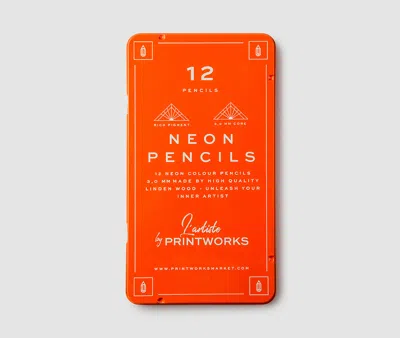 Printworks 12 Color Pencils - Neon In Orange