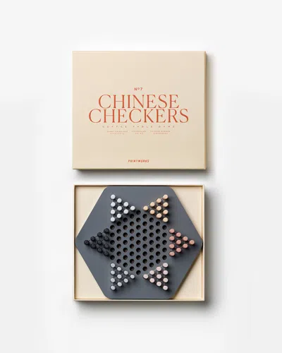 Printworks Chinese Checkers, Classic In Gray