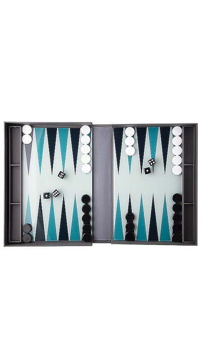 Printworks Classic Backgammon Set In Steel Blue