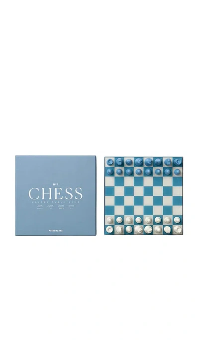 Printworks Classic Chess Set In Dusty Blue