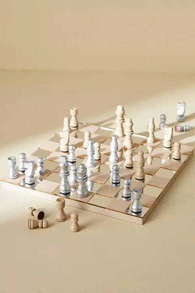 Printworks Mirrored Chess Set In Grey