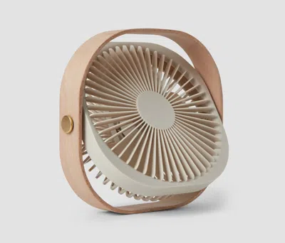 Printworks Portable Fan - Wood, Beige In Neutral