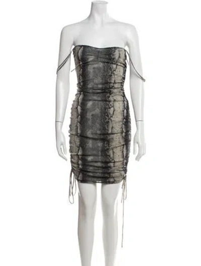 Pre-owned Priscavera Animal Print Mini Dress In Neutrals