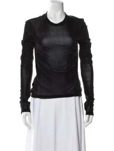 Pre-owned Priscavera Crew Neck Long Sleeve Top W/ Tags In Black
