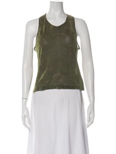 Pre-owned Priscavera Crew Neck Sleeveless Top In Green