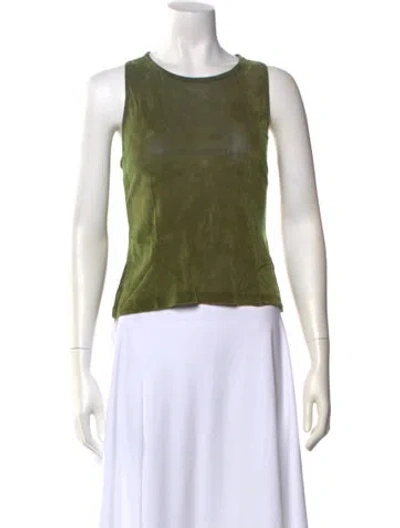 Pre-owned Priscavera Crew Neck Sleeveless Top W/ Tags In Green