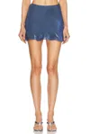 Priscavera Double Layered Mini Skirt In Ocean Blue