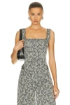 Priscavera Jacquard Corset Top In Pv Mix