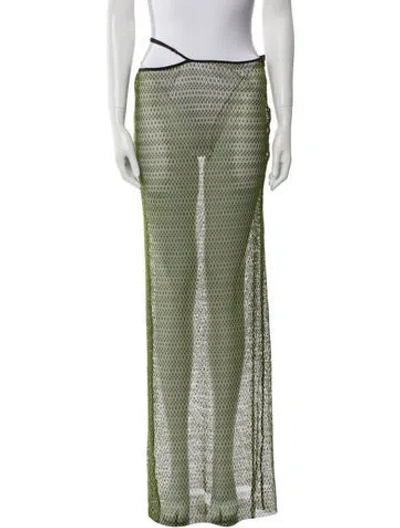Pre-owned Priscavera Long Skirt In Green