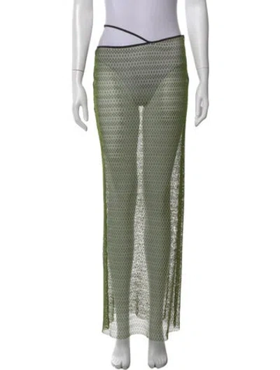 Pre-owned Priscavera Long Skirt In Green