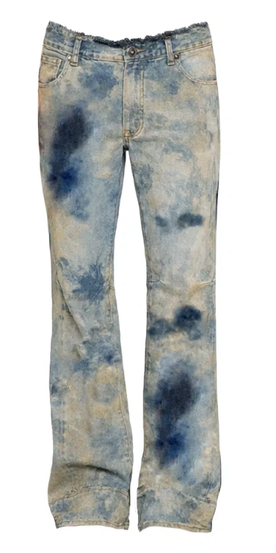 Priscavera Low Rise Frayed Jeans Dune Wash In Multi