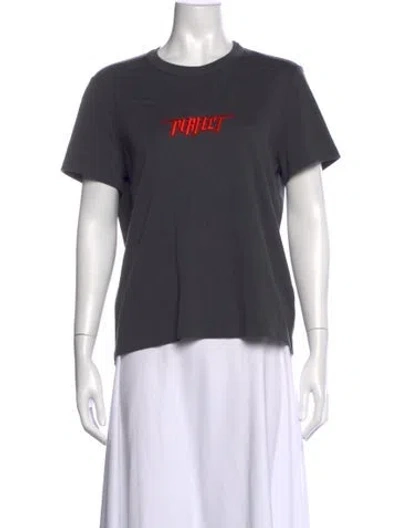 Pre-owned Priscavera Merino Wool Graphic Print T-shirt In Gray