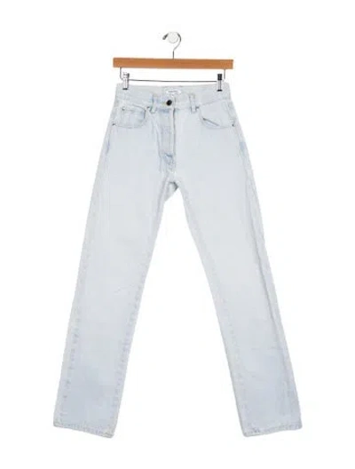 Pre-owned Priscavera Mid-rise Straight Leg Jeans In Blue