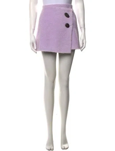 Pre-owned Priscavera Mini Skirt In Purple