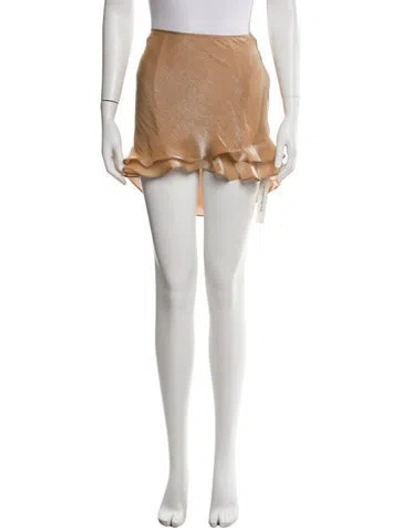 Pre-owned Priscavera Mini Skirt W/ Tags In Metallic/neutrals