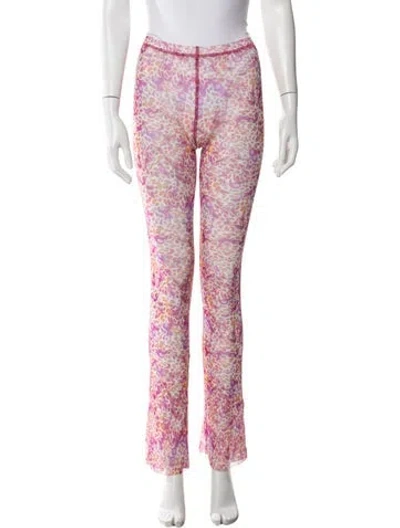 Pre-owned Priscavera Nylon Flared Pants W/ Tags In Pink