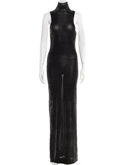 Pre-owned Priscavera Nylon Long Dress W/ Tags In Black