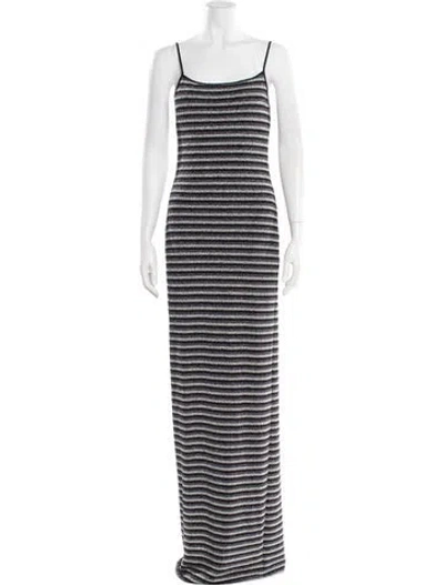 Pre-owned Priscavera Nylon Long Dress W/ Tags In Grey/metallic