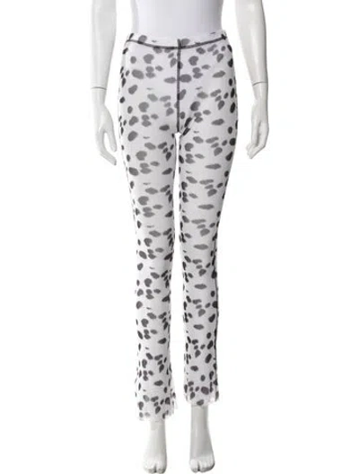 Pre-owned Priscavera Nylon Straight Leg Pants In White