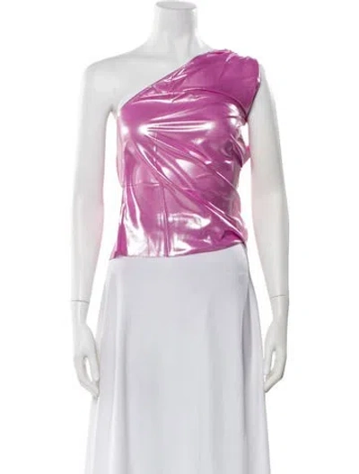 Pre-owned Priscavera One-shoulder Sleeveless Top W/ Tags In Purple