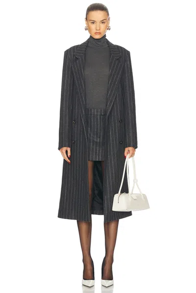 Priscavera Oversized Tailored Coat In Chalk Pinstripe
