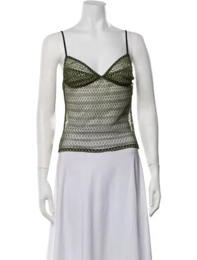 Pre-owned Priscavera Patterned V-neck Top In Multicolor