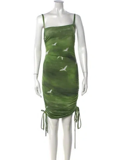 Pre-owned Priscavera Printed Mini Dress W/ Tags In Green