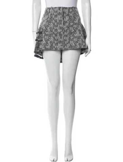 Pre-owned Priscavera Printed Mini Skirt In Gray