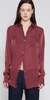 Priscavera Relaxed Button Down Wine In Brown