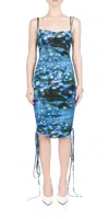 Priscavera Ruched Fitted Dress In Superbloom In Multi