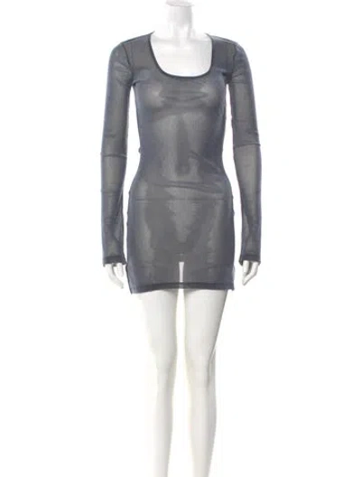 Pre-owned Priscavera Scoop Neck Mini Dress W/ Tags In Blue