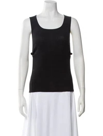 Pre-owned Priscavera Scoop Neck Sleeveless Top W/ Tags In Black