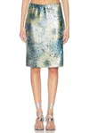 Priscavera Sequin Midi Skirt In Silver Dew