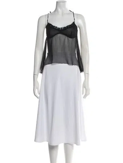 Pre-owned Priscavera Silk Halterneck Top In Black